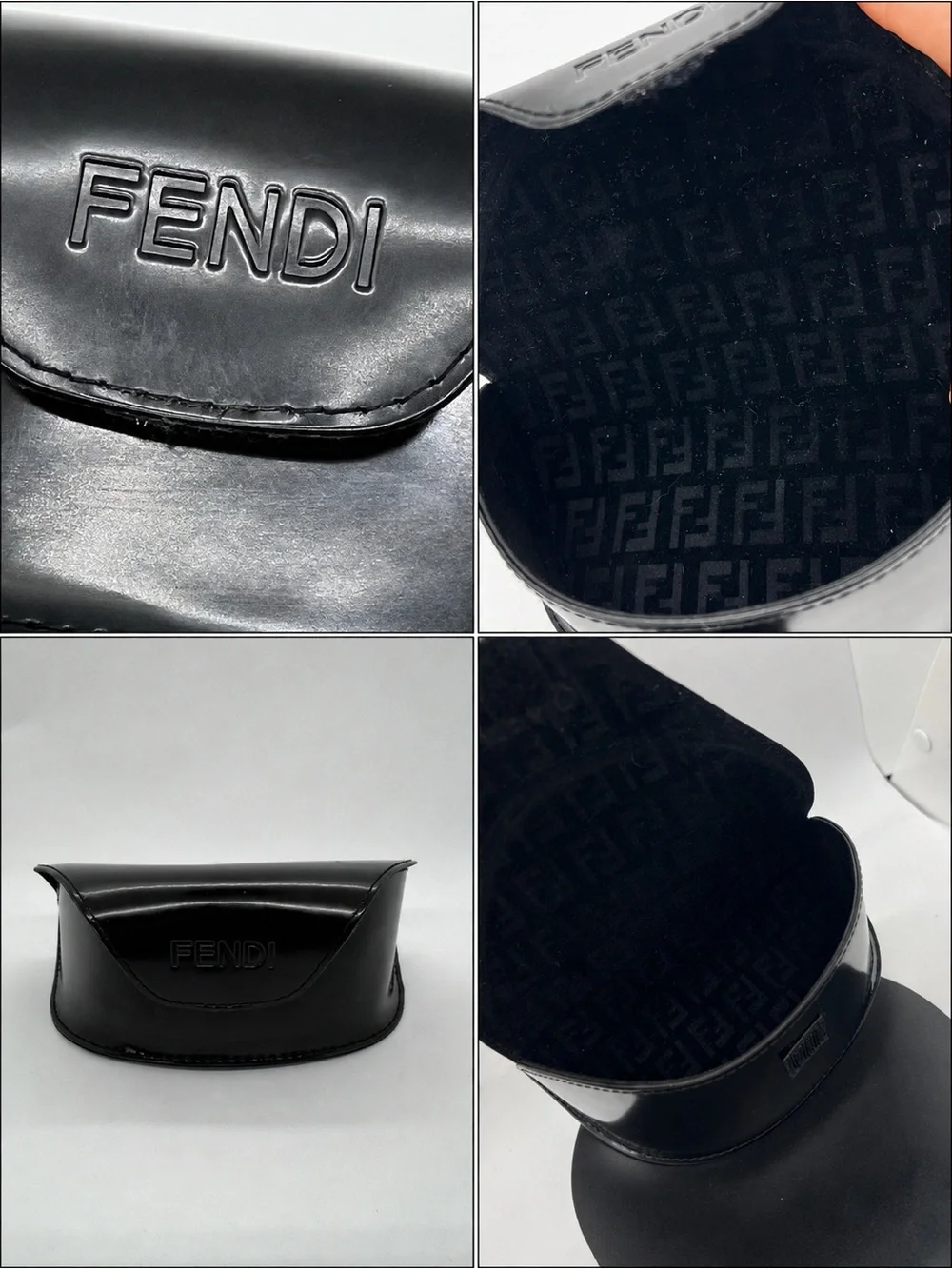 Fendi Eyewear Cases Lot Black FF Monogram & Brown Checkered Sunglasses Cases